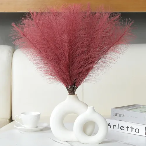 Miniatura 24 de Ureymx Hierba de Pampas Artificial Decorativa 17.7 Pulgadas 30pcs, Arreglo Floral de Hierba de Pampas y Relleno de Jarrón Hierba de Pampas Azul