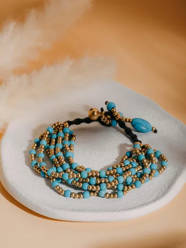 Miniatura 7 de MINACHI Boho Ethnic Turquoise Beads Charm Strand Bracelet Jewelry Gift for Women
