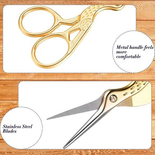 Miniatura 2 de Tijeras de bordado, tijeras de cigüeña, tijeras de grúa, de acero inoxidable, pequeñas tijeras de manualidades, herramientas de bricolaje, tijeras