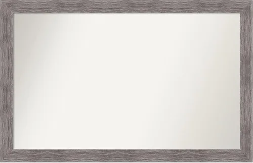Miniatura 376 de Amanti Art Espejo de baño gris para sobre el fregadero, 31 x 48 pulgadas, espejo de tocador rectangular estrecho de color gris, marco de madera