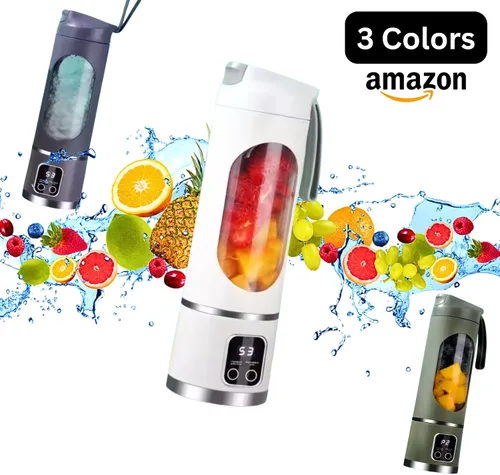 Miniatura 4 de Licuadora/exprimidor portátil, 12 cuchillas, máquina inalámbrica de batidos, 15.2 onzas con potencia de trituración de hielo, recargable por USB-C