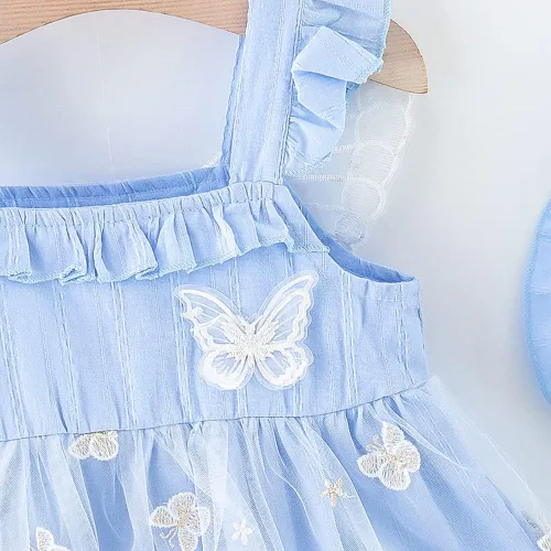 Miniatura 5 de Vestido tutú de verano para niñas pequeñas, sin espalda, vestido de princesa para fiesta de cumpleaños, vestido de verano con lazo floral