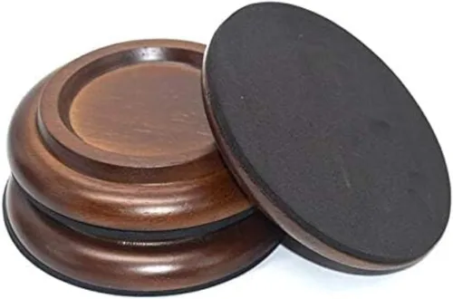 Paquete de 3 moldes de madera dura para piano de cola, almohadillas antideslizantes y antiruido, (marrón)