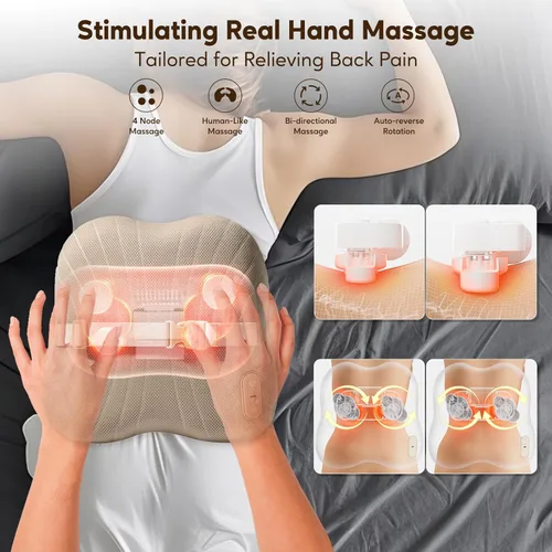 Miniatura 3 de arboleaf Masajeador de espalda para aliviar el dolor, control de aplicación Bluetooth, masaje inalámbrico Shiatsu cuello espalda con calor