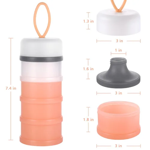 Miniatura 6 de Accmor Paquete de 2 Dispensadores de Fórmula para Bebés Para Llevar, Dispensador de Fórmula Apilable Contenedor de Fórmula Para Llevar, Contenedor