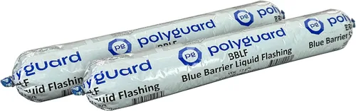 Miniatura 8 de POLYGUARD Blue Barrier Liquid Flashing Paquete de 12 tubos de salchicha de 20 onzas. Sistema de barrera de aire resistente a la intemperie alrededor