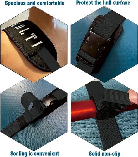 Miniatura 3 de Kolti Correa de transporte para tabla de remo, correa de soporte ajustable de alta resistencia para tabla de surf, tabla de remo, canoa, longboard
