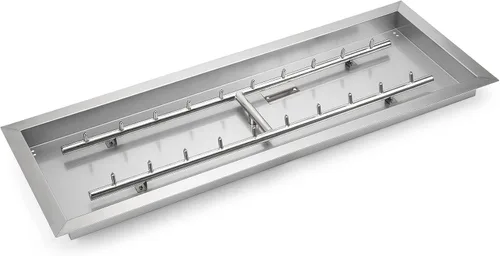Miniatura 10 de Stanbroil Bandeja Quemador de Chorro Rectangular Mejorada para Hoguera de 24" x 8", Acero Inoxidable 304 Gas Natural y Propano para Hoguera