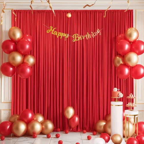 Miniatura 22 de Paneles de cortinas de fondo negras de 10 pies x 10 pies para fiestas, fiestas de cumpleaños, sin arrugas, cortinas de telón de fondo de tela