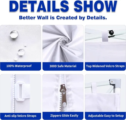 Miniatura 6 de SCOCANOPY SideWall para marco de toldo desplegable de 8 x 8 pies, paquete de 3 solamente Sunwall, (morado)