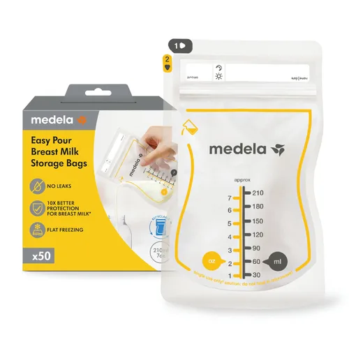 Miniatura 12 de Bolsas de almacenamiento de leche materna Medela Easy Pour 200 unidades 210ml/7oz Desechables, a prueba de fugas, congelación rápida, protección