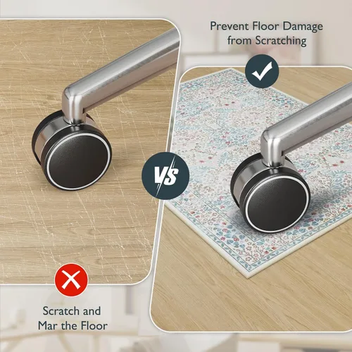 Miniatura 2 de Anidaroel Tapete de 36 x 48 pulgadas para silla de oficina con diseño floral verde para suelo de madera dura, alfombra de oficina para silla