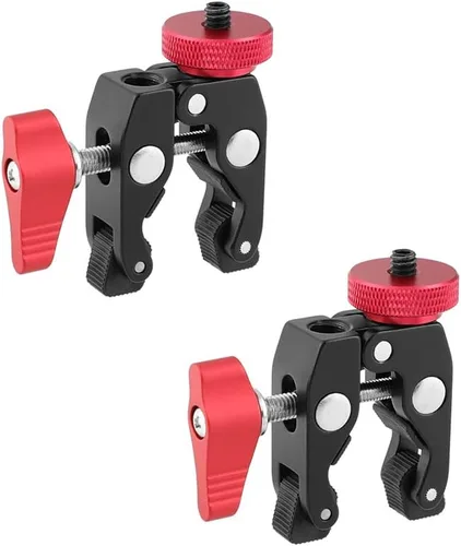 Miniatura 6 de Soporte de abrazadera de cangrejo con adaptador de tornillo de 1/4 "para trípode de cámara de luz flash de estudio (negro)