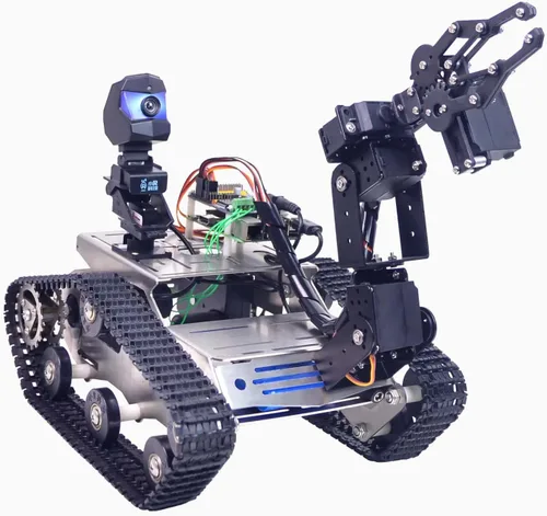 Miniatura 10 de Kit de robot inteligente para Raspberry Pi, chasis de robot tanque transmisión de video en tiempo real, control WiFi/Bluetooth, planificación