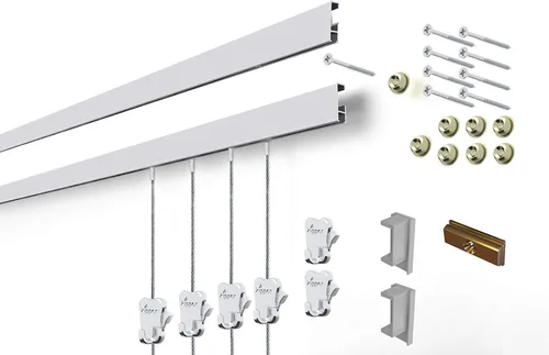 STAS Cliprail - Juego de sistema para colgar cuadros, cubre 9.84 pies de espacio de pared, riel básico para fotos y kit de galería para colgar arte