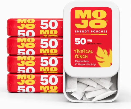 Miniatura 11 de Bolsas de energía MOJO sabor frambuesa azul, 50 mg de cafeína por bolsita, 15 bolsitas, paquete individual