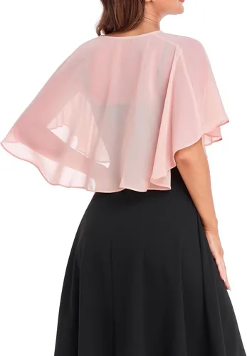 Miniatura 6 de Capelets para mujer, chales de gasa suave, chal para noche, boda, bolero