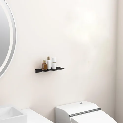 Miniatura 6 de Danpoo Pequeño estante flotante para almacenamiento en la pared, mini estante de exhibición para coleccionables, estante de pared de metal para Negro