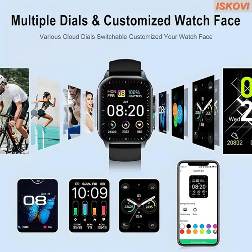 Miniatura 4 de Reloj inteligente para hombres, relojes inteligentes para mujeres, rastreador de actividad física con función de llamada de mensaje, más de 120