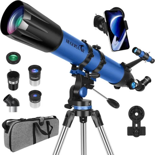 Telescopio, Telescopio para Adultos de Alta Potencia, Telescopio Refractor Profesional de 90mm de Apertura y 800mm para Adultos Principiantes de