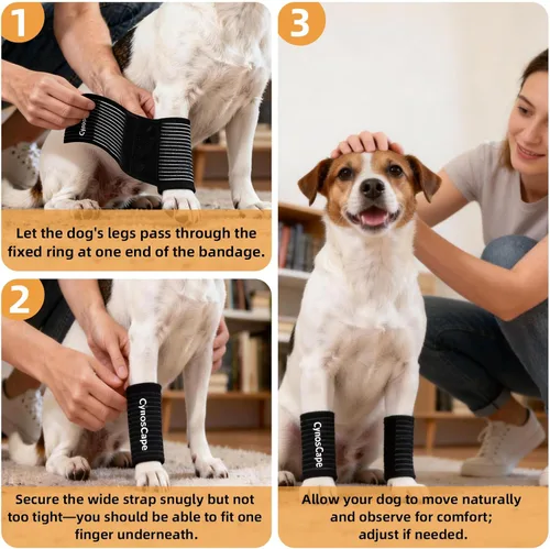 Miniatura 5 de Soporte de pierna de perro, envolturas de soporte de compresión negras para patas delanteras o traseras (negro, pequeño)