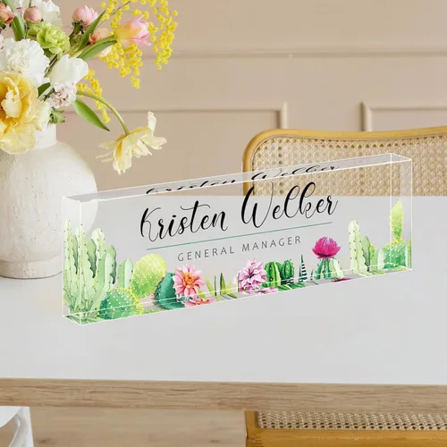 Miniatura 18 de Placa de nombre de escritorio personalizada, placa de identificación acrílica personalizada para decoración de escritorios, regalos de Al profesor