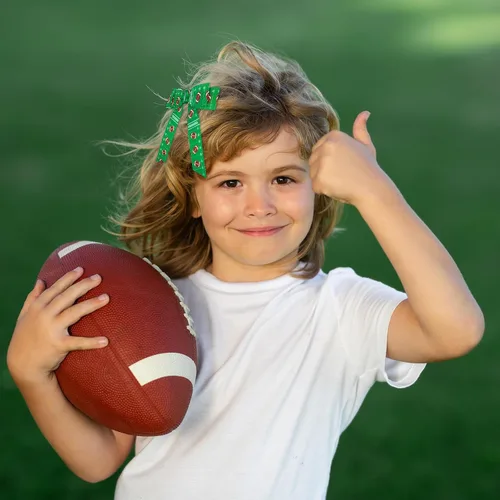 Miniatura 6 de Whaline 6 rollos de cinta de grogrén de fútbol de 30 yardas, cinta decorativa de tela para campo de pelota de rugby, cinta de envoltura de deportes