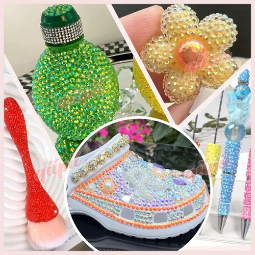Miniatura 6 de qiipii - 5000 piezas, 4 mm, estrases AB de resina color aguamarina verde para manualidades, piedras de gel planas verde agua AB, gemas al por mayor