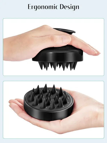 Miniatura 2 de HEETA - Juego de 2 masajeadores para el cuero cabelludo para el crecimiento del cabello, cepillo de champú de silicona suave para el cuero cabelludo