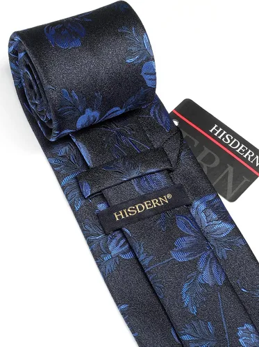 Miniatura 251 de Corbatas florales tejidas clásicas para hombre, corbata cuadrada de bolsillo, corbatas formales para hombres, boda con pañuelo