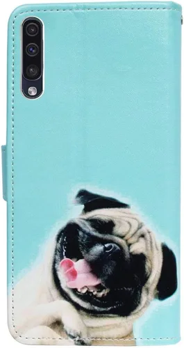 Miniatura 7 de Bcov Funda para Galaxy A50, color verde pájaro negro con tapa y ranura para tarjeta de crédito, soporte para tarjeta de identificación con función