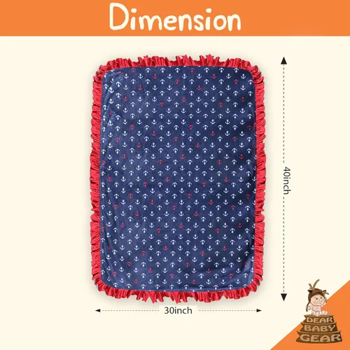 Miniatura 4 de Dear Baby Gear Ocean Deluxe - Manta para bebé, doble capa Minky, regalos de hitos y recién nacidos, manta de bebé para niñas/niños, ancla rojo