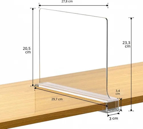 Miniatura 2 de 6 unidades de divisores de estante para organizar el armario, divisor de estante de acrílico transparente para estanterías de madera, adecuado