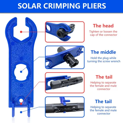 Miniatura 4 de Conector de Panel Solar, Kit de Herramientas de Crimpado Solar de 60 Piezas para Conectar Alambre de Cable de Panel Solar, Kit de Conectores Solares