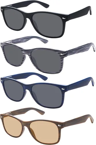 Miniatura 8 de Paquete de 4 lentes de sol de lectura clásicos para mujeres y hombres, bisagra de resorte, lentes de lectura al aire libre con protección UV400