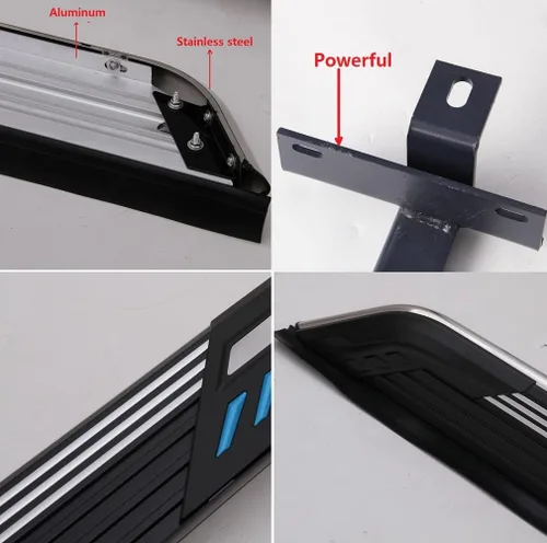 Miniatura 2 de 14 cm de acero inoxidable para VW Volkswagen Atlas 2018-2022 2023 2024 2025 Estribos laterales barra de protección de pedal