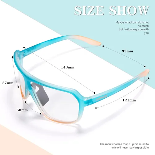 Miniatura 5 de KAPVOE Gafas de ciclismo fotocromáticas para hombres y mujeres, gafas de sol deportivas MTB para ciclismo, protección UV Azul transparente negro
