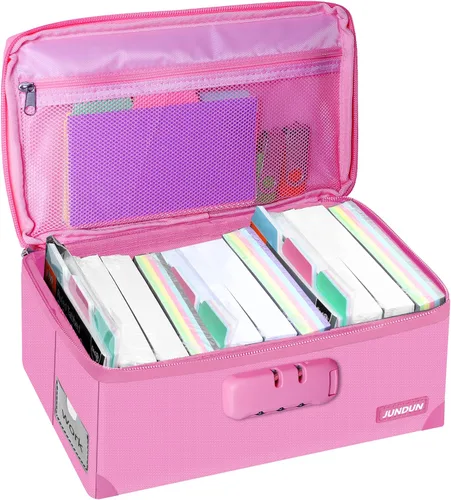 Miniatura 12 de JUNDUN Tarjetero de índice con cerradura, caja plegable ignífuga para 1200 tarjetas flash de 3 x 5 pulgadas, cajas de almacenamiento de tarjetas