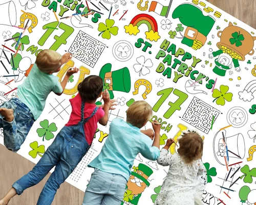 Miniatura 8 de Wiooffen Mantel gigante de Acción de Gracias de 82 x 47 pulgadas, pósteres de actividades para niños, póster de papel de otoño enorme