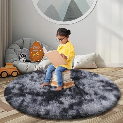 Miniatura 63 de Alfombras circulares súper suaves para niñas, castillo de princesa, tienda de campaña de 5 diámetros, alfombras circulares de área para dormitorio