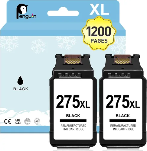 Penguin 275XL - Cartucho de tinta negro para Canon PG-275 para impresoras Pixma TR4722 TR4720 TS3722 TS3720 TS3522 TS3520 TR4725 TR4700 para Canon
