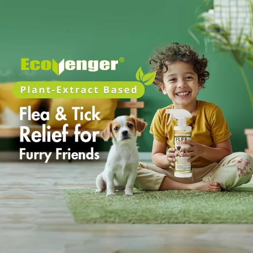 Miniatura 3 de EcoVenger Spray de eliminación de pulgas y garrapatas de 16 onzas para perros y gatos, protege de pulgas, ácaros, garrapatas y mosquitos, elimina +