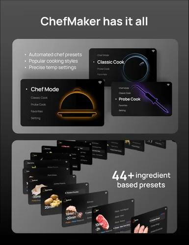 Miniatura 7 de Dreo ChefMaker - Freidora combinada, cocina como un profesional con solo presionar un botón, freidora de aire inteligente con sonda de cocina