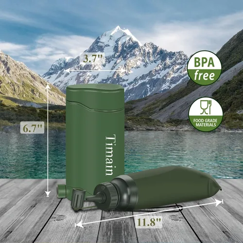 Miniatura 3 de Timain Bomba de filtro de agua portátil para exteriores, sistemas de filtración de agua, perfecta para viajes, camping, senderismo, pesca, caza