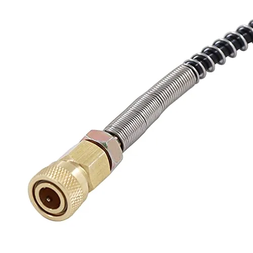 Miniatura 5 de TUXING 4500PSI/300Bar Pcp Tanque DIN Válvula Buceo Adaptador de doble calibre con manguera de 24 "tanque Paintball HPA, estación de llenado de aire