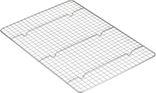 Miniatura 4 de Amazon Basics Juego de bandeja para hornear de cerámica antiadherente y rejilla de enfriamiento, sin tóxicos, tamaño de media hoja - 1 paquete, gris