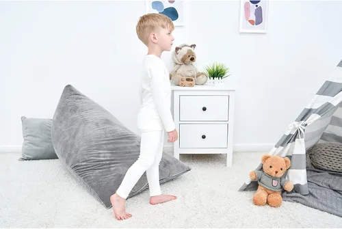 Miniatura 3 de KISBINI Pijama básico de algodón de color sólido para niñas pequeñas, conjunto de 2 piezas
