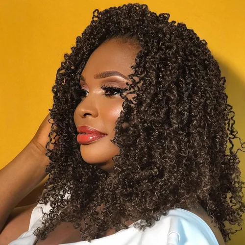 Miniatura 29 de Unionbeauty - Paquete de 8 trenzas de ganchillo Yanky Twist de 6 pulgadas, 8 paquetes, color negro natural, micro Passion Twist, extensiones