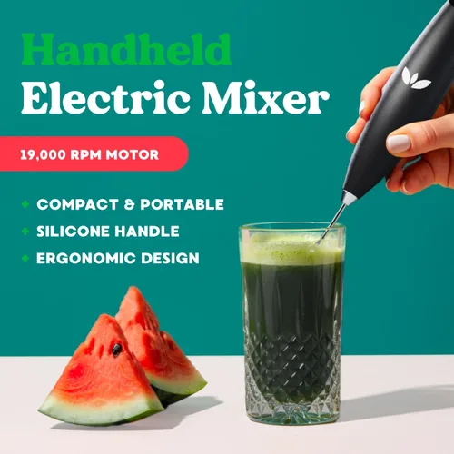 Miniatura 2 de Simply Blossom - Espumador de leche - Mezclador eléctrico de mano y agitador de bebidas, varita espumadora para verduras, café, matcha, proteínas