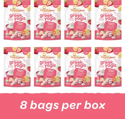 Miniatura 3 de Happy Baby Organics - Snacks para bebés, yoguis griegos, bocadillos de yogur liofilizado y frutas, aperitivo sin gluten para bebés de más de 9